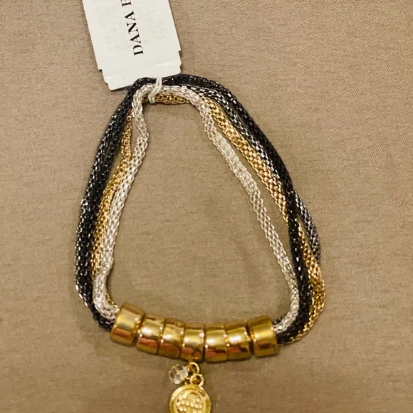 Dana Buchman Elegant Black, Silver, and Gold Bracelet - Picture 1 of 3